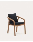 Silla Malaret de madera maciza de eucalipto y cuerda negro FSC - Kave Home