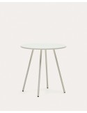 Mesa redonda de exterior Montjoi de acero blanco Ø 70 cm - Kave Home