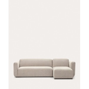 Sofá modular Neom 3 plazas chaise longue derecho/izquierdo beige 263 cm - Kave Home - S82640AU12. Muebles y decoración de diseño para casas con personalidad