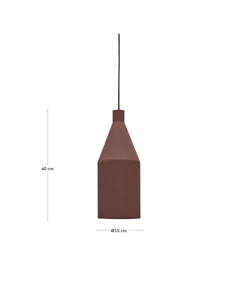 Lámpara de techo Peralta metal terracota Ø15cm Kave Home-L0100001RR86