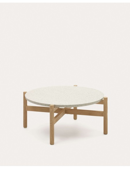 Mesa de centro Pola de cemento y eucalipto Ø 84,4 cm FSC - Kave Home