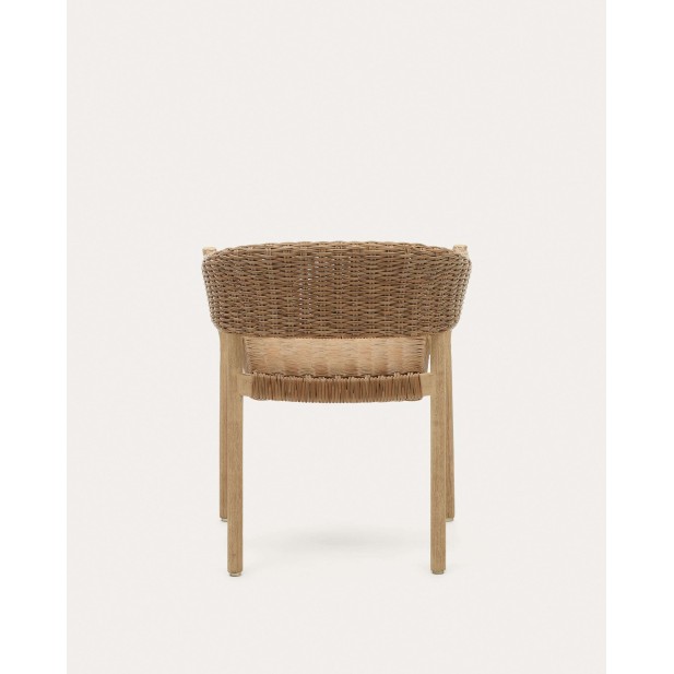 Silla 100% exterior Pola madera maciza eucalipto y ratán sintético FSC Silla 100% exterior Pola madera maciza eucalipto y ratán sintético FSC