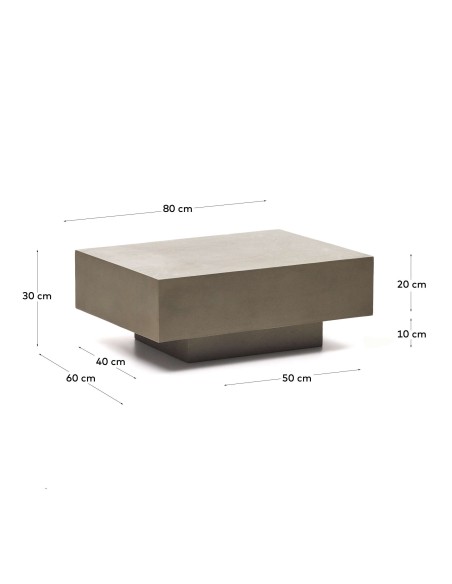 Mesa de centro Rustella de cemento 80 x 60 cm Kave Home - J0300031PR03