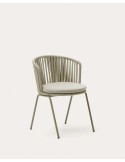 Silla exterior Saconca cuerda acero beige - Kave Home