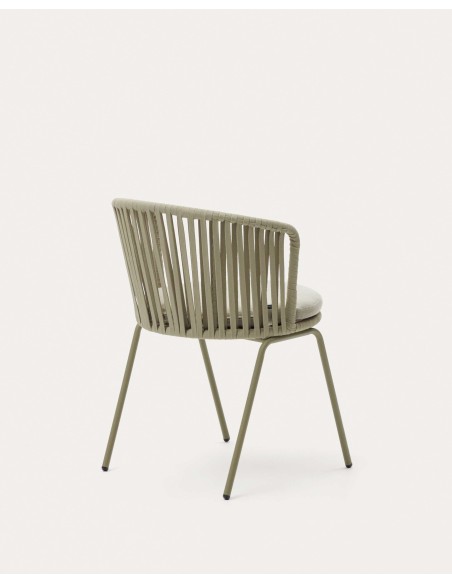 Silla exterior Saconca cuerda acero beige - Kave Home - J0600046JJ12
