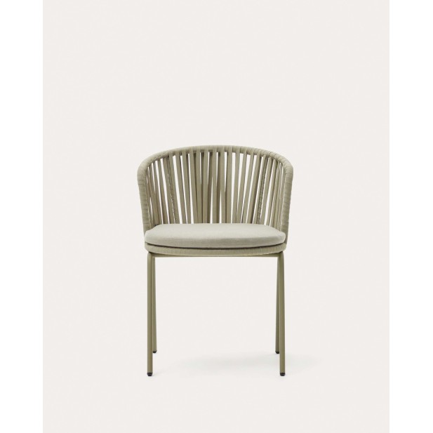 Silla exterior Saconca cuerda acero beige - Kave Home - J0600046JJ12 Silla exterior Saconca cuerda acero beige - Kave Home - J0600046JJ12