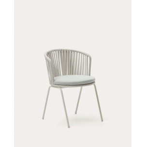 Silla exterior Saconca cuerda y acero gris - Kave Home - J0600047JJ03