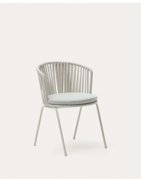 Silla exterior Saconca cuerda y acero gris - Kave Home - J0600047JJ03