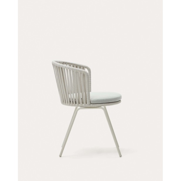 Silla exterior Saconca cuerda y acero gris - Kave Home - J0600047JJ03 Silla exterior Saconca cuerda y acero gris - Kave Home - J0600047JJ03