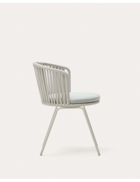 Silla exterior Saconca cuerda y acero gris - Kave Home - J0600047JJ03