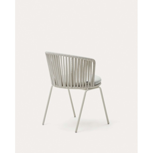 Silla exterior Saconca cuerda y acero gris - Kave Home - J0600047JJ03 Silla exterior Saconca cuerda y acero gris - Kave Home - J0600047JJ03