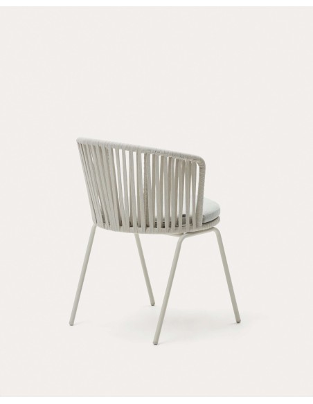 Silla exterior Saconca cuerda y acero gris - Kave Home - J0600047JJ03