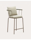 Taburete Salguer de cuerda y acero con acabado pintado marrón 66 cm - Kave Home