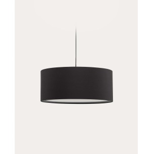 Pantalla para lámpara de techo Santana negro difusor blanco Ø 50 cm