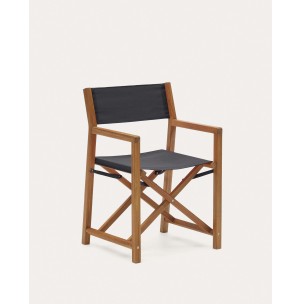Silla plegable de exterior Thianna negro y de madera maciza de acacia - Kave Home - J0700001JJ01. Muebles y decoración de diseño para casas con personalidad