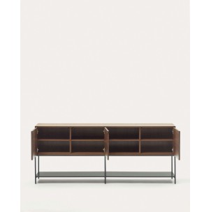 Aparador Vedrana 3 puertas nogal/acero negro 195 x 80 cm - Kave Home 2