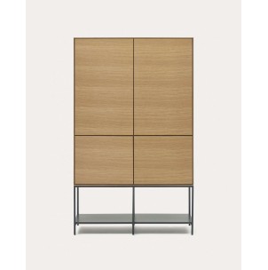 Aparador alto Vedrana 4 puertas roble/acero negro 97,5x160cm Kave Home - M0400014MM40. Muebles y decoración de diseño para casas con personalidad
