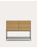Aparador Vedrana 2 puertas roble/acero negro 97,5 x 80 cm - Kave Home