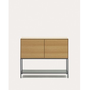 Aparador Vedrana 2 puertas roble/acero negro 97,5 x 80 cm - Kave Home - M0400015MM40. Muebles y decoración de diseño para casas con personalidad