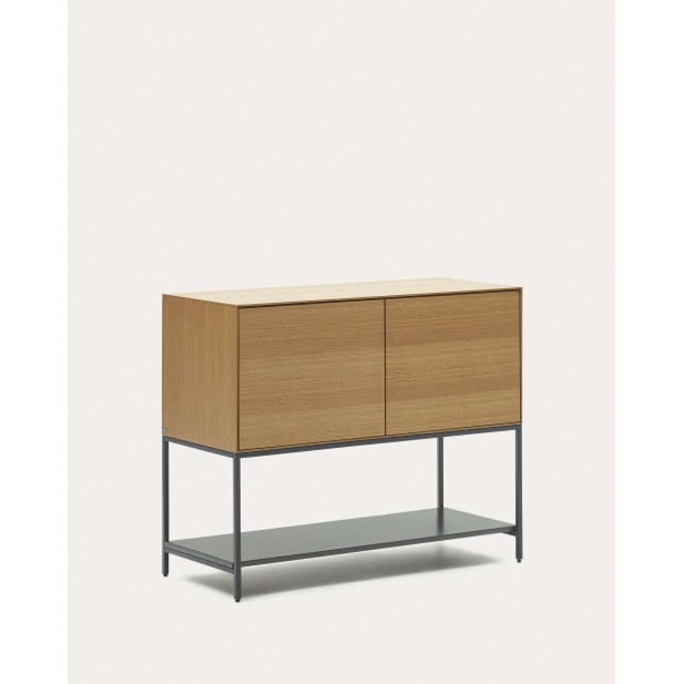 Aparador Vedrana 2 puertas roble/acero negro 97,5 x 80 cm - Kave Home Aparador Vedrana 2 puertas roble/acero negro 97,5 x 80 cm - Kave Home