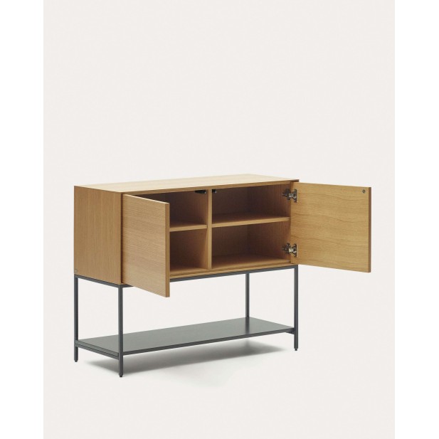 Aparador Vedrana 2 puertas roble/acero negro 97,5 x 80 cm - Kave Home Aparador Vedrana 2 puertas roble/acero negro 97,5 x 80 cm - Kave Home