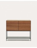 Aparador Vedrana 2 puertas nogal/acero negro 97,5 x 80 cm - Kave Home