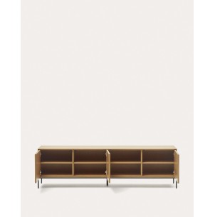 Mueble TV Vedrana 3 puertas roble/acero negro 195 x 55 cm - Kave Home 2