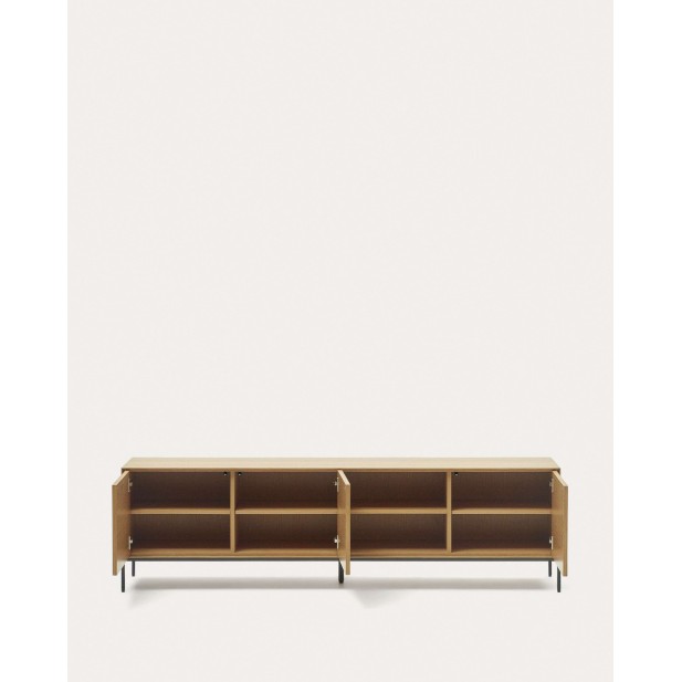 Mueble TV Vedrana 3 puertas roble/acero negro 195 x 55 cm - Kave Home Mueble TV Vedrana 3 puertas roble/acero negro 195 x 55 cm - Kave Home