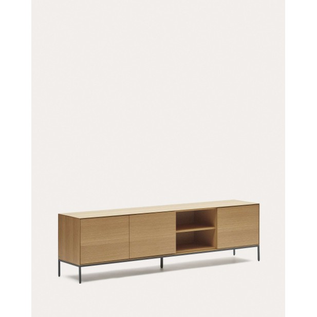 Mueble TV Vedrana 3 puertas roble/acero negro 195 x 55 cm - Kave Home Mueble TV Vedrana 3 puertas roble/acero negro 195 x 55 cm - Kave Home