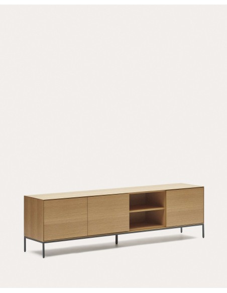 Mueble TV Vedrana 3 puertas roble/acero negro 195 x 55 cm - Kave Home