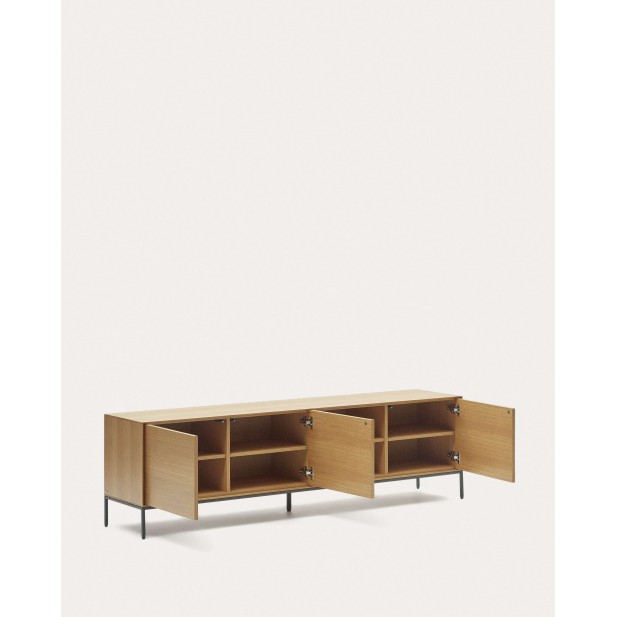 Mueble TV Vedrana 3 puertas roble/acero negro 195 x 55 cm - Kave Home Mueble TV Vedrana 3 puertas roble/acero negro 195 x 55 cm - Kave Home