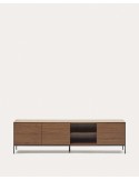 Mueble TV Vedrana 3 puertas nogal/acero negro 195 x 55 cm - Kave Home