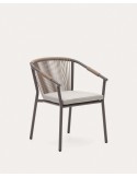 Silla de exterior Xelida de alumino y cuerda marrón - Kave Home