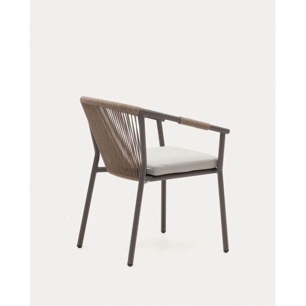 Silla exterior Xelida alumino y cuerda marrón Kave Home J0600034RR10 Silla exterior Xelida alumino y cuerda marrón Kave Home J0600034RR10