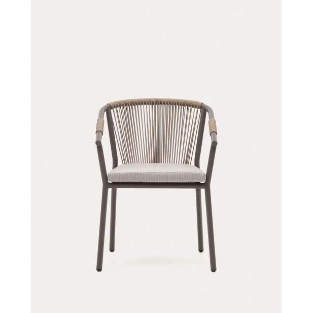 Silla exterior Xelida alumino y cuerda marrón Kave Home J0600034RR10 Silla exterior Xelida alumino y cuerda marrón Kave Home J0600034RR10