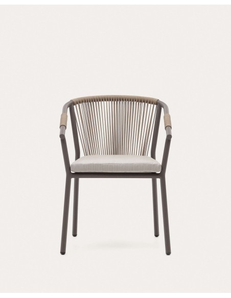 Silla exterior Xelida alumino y cuerda marrón Kave Home J0600034RR10