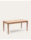 Mesa extensible Yain de chapa y madera maciza de roble 160 (220) x 80 cm - Kave Home