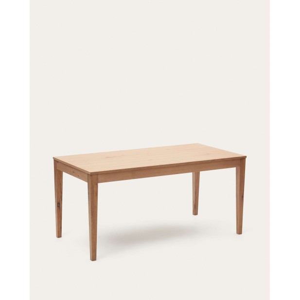 Mesa extensible Yain chapa y madera maciza de roble 160 (220) x 80 cm