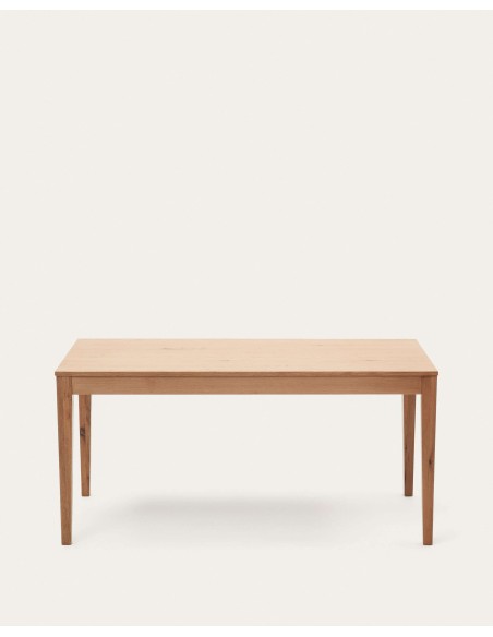 Mesa extensible Yain chapa y madera maciza de roble 160 (220) x 80 cm