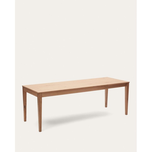 Mesa extensible Yain chapa y madera maciza de roble 160 (220) x 80 cm