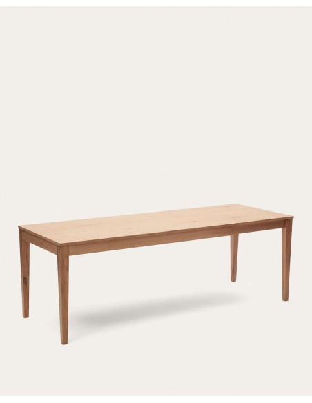 Mesa extensible Yain chapa y madera maciza de roble 160 (220) x 80 cm