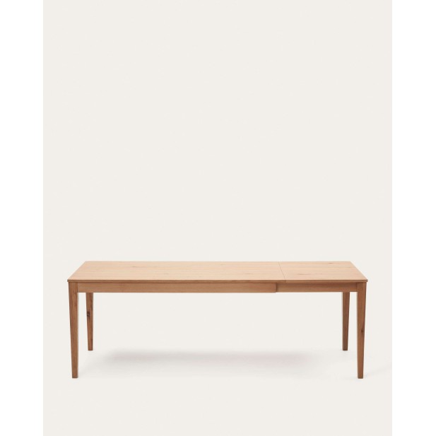 Mesa extensible Yain chapa y madera maciza de roble 160 (220) x 80 cm
