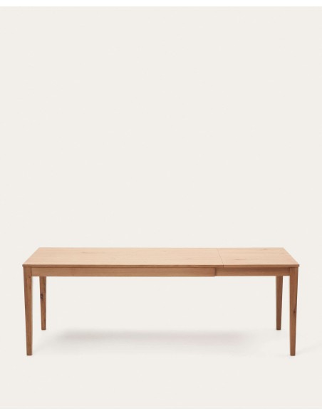 Mesa extensible Yain chapa y madera maciza de roble 160 (220) x 80 cm