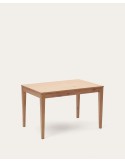 Mesa extensible Yain de chapa y madera maciza de roble 120 (180) x 80 cm - Kave Home