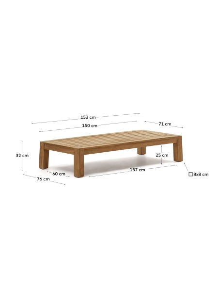 Mesa de centro Forcanera teca 150 x 71 cm - Kave Home - J0300028MM46