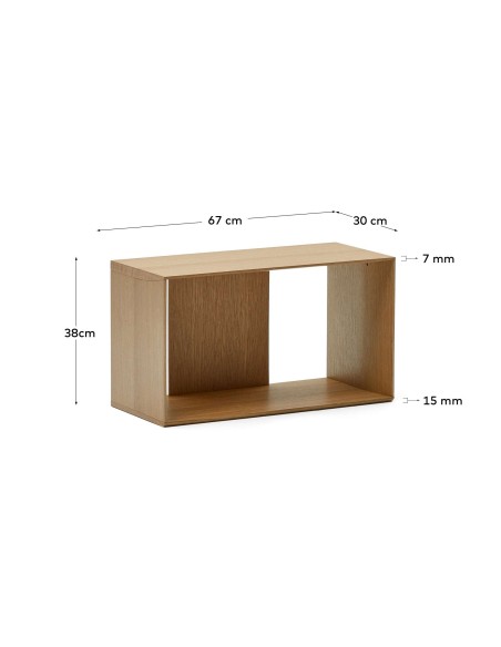 Módulo estantería mediano Litto chapa roble 67x38cm Kave M1400003MM40