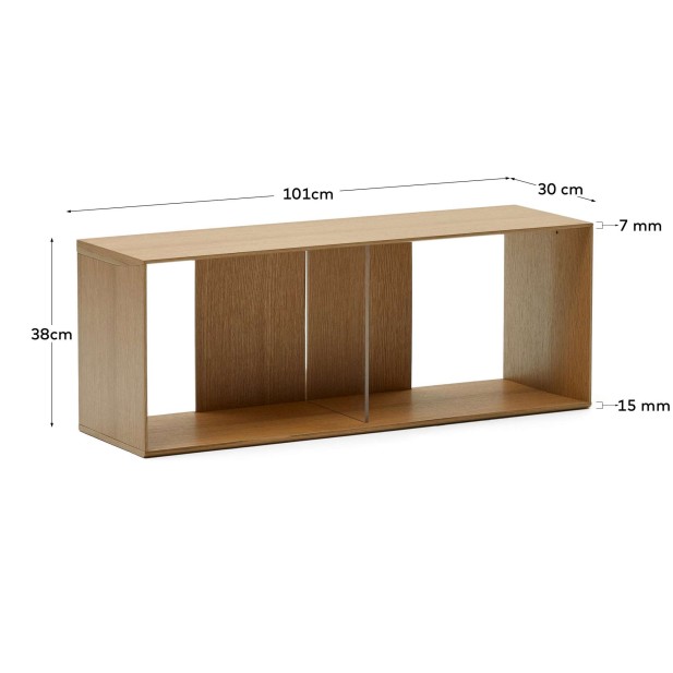 Set Litto de 2 estanterías modulares de chapa de roble 101 x 76 cm 