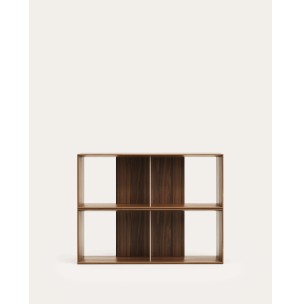 Set Litto de 2 estanterías modulares de chapa de nogal 101 x 76 cm - Kave Home - M1400007MM41. Muebles y decoración de diseño para casas con personalidad