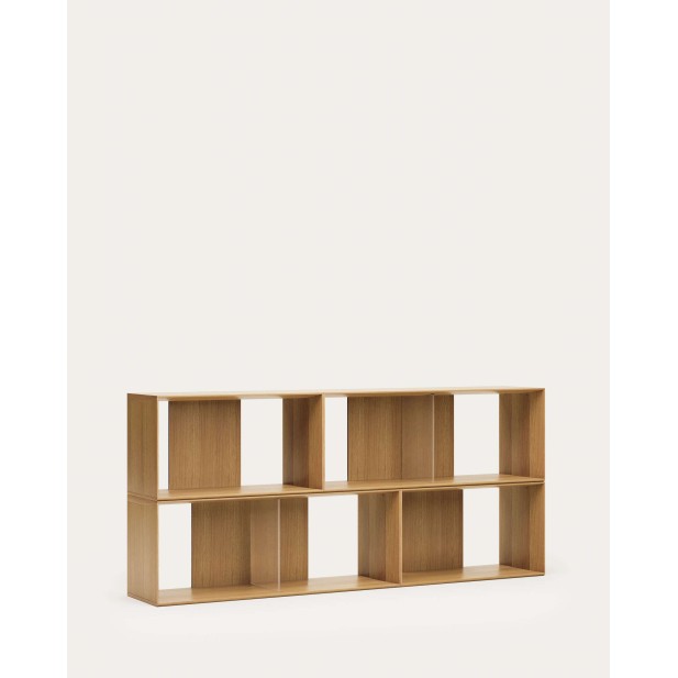 Set Litto de 4 estanterías modulares de chapa de roble 168 x 76 cm