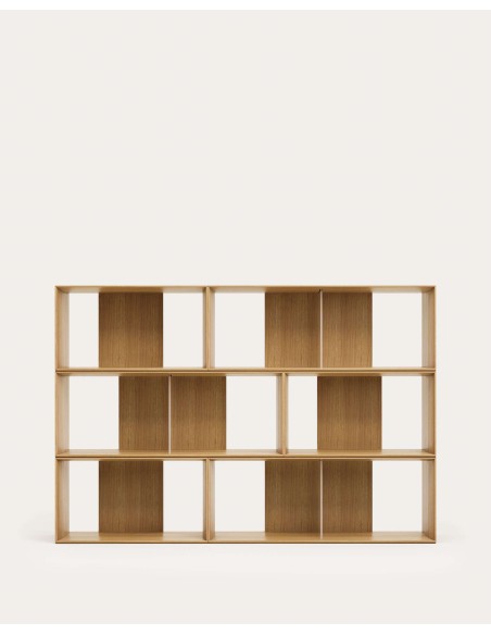 Set Litto de 6 estanterías modulares de chapa de roble 168 x 114 cm 